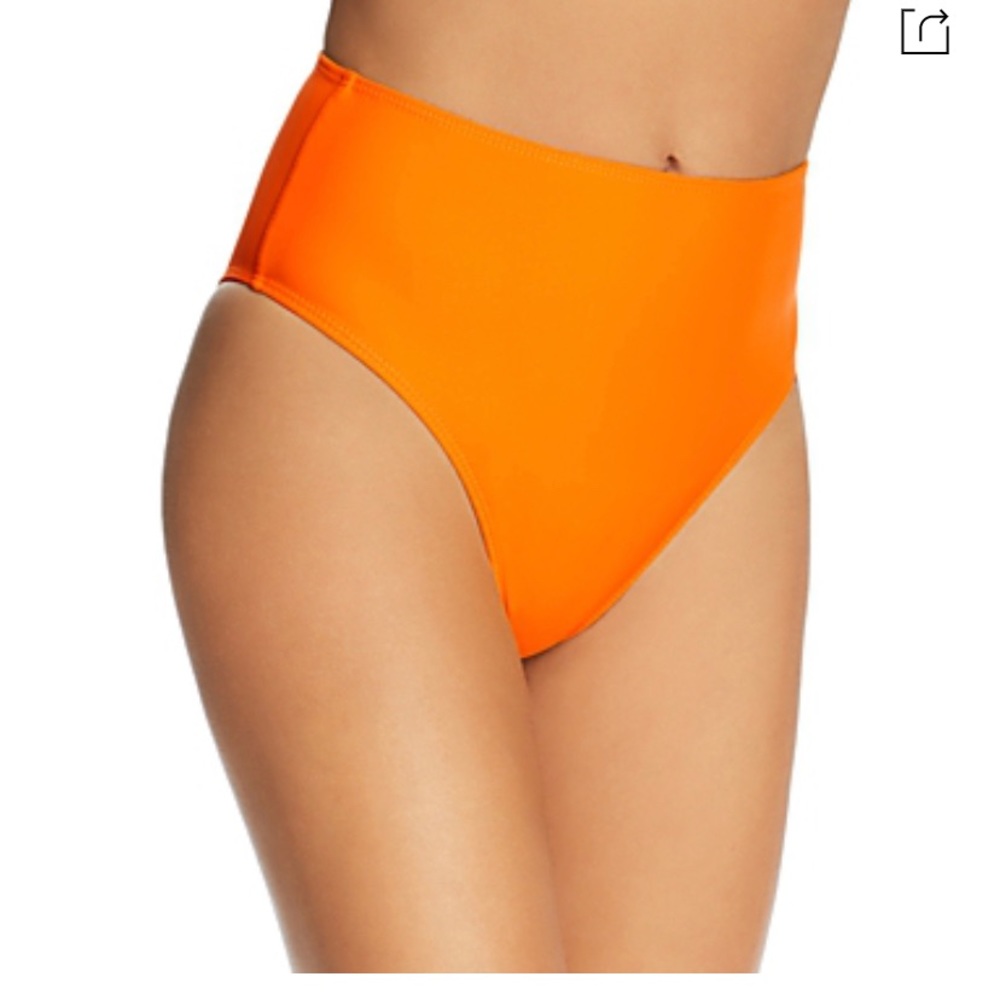 Ellejay Carolyn High Waist Bikini Bottom in Orange